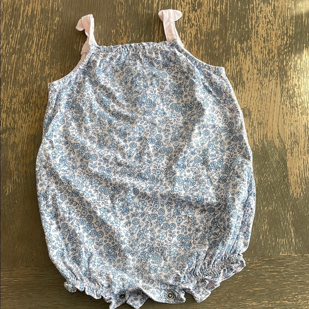 Baby Blue Floral Romper 18M – Excellent Condition